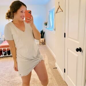 n:philanthropy Gray Cotton V Neck Mini Dress XS